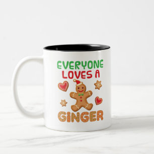 Gingerbrood Man Iedereen houdt van een Ginger Tweekleurige Koffiemok
