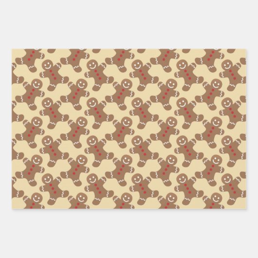 Gingerbrood Man Inpakpapier Vel (Voorkant 3)