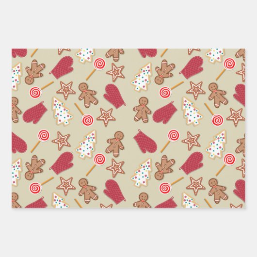 Gingerbrood Man Inpakpapier Vel (Voorkant 2)