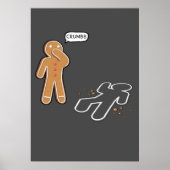 Gingerbrood man Ironic Crime scene "CRUMBS" poster (Voorkant)