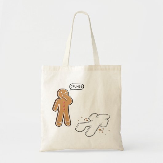 Gingerbrood man Ironic Crime scene "CRUMBS" Tote Bag (Voorkant)