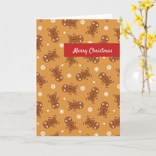 Gingerbrood Man Kaart (Gele Bloem)