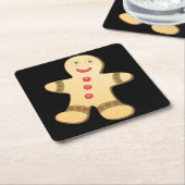 Gingerbrood Man Kartonnen Onderzetters (Schuin)