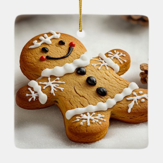 Gingerbrood Man Keramisch Ornament (Achterkant)