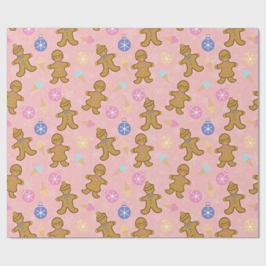 Gingerbrood Man, kerstballen Cadeaupapier (Vlak)