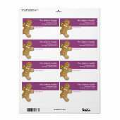 GingerBrood man koekje paarse leuke vakantieschip Etiket (Full Sheet)