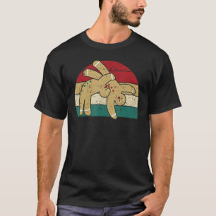 Gingerbrood Man Koekjes Kerstmis Funny Fighting W T-shirt