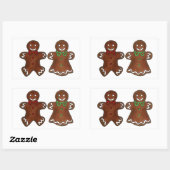 Gingerbrood Man Lady Woman Kerstmis Cookie Rechthoekige Sticker (Vel)