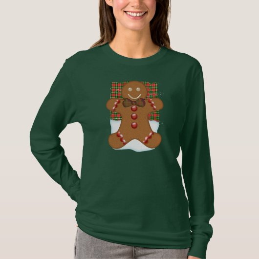 Gingerbrood Man Lange hoes Jumper voor vrouwen T-shirt (Voorkant)