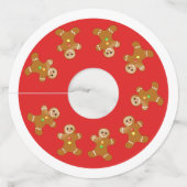 Gingerbrood Man Line Wijnglaslabel (Voorkant)