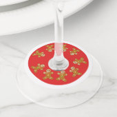 Gingerbrood Man Line Wijnglaslabel (Dichtbij)