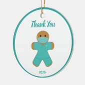 Gingerbrood Man Medical Nurse Doctor Dank je Keramisch Ornament (Links)