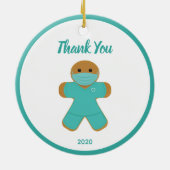 Gingerbrood Man Medical Nurse Doctor Dank je Keramisch Ornament (Achterkant)