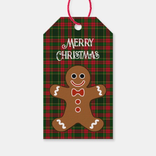 Gingerbrood Man Merry kerstcadeautjes Labels Cadeaulabel (Voorkant)