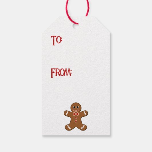 Gingerbrood Man Merry kerstcadeautjes Labels Cadeaulabel (Achterkant)