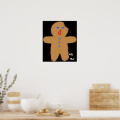 Gingerbrood Man met Bite Halloween Cross, Oh nee! Poster (Keuken)