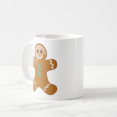 Gingerbrood Man met Blauwgroen konijnen Koffiemok (Voorkant links)