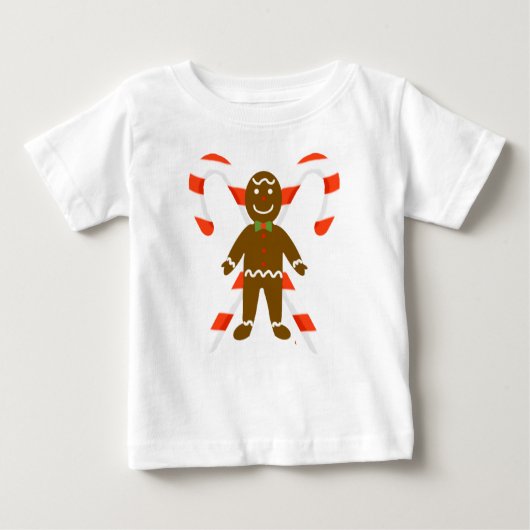 Gingerbrood Man met Candy Cane Toddler T-Shirt (Voorkant)