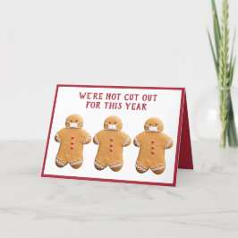 Gingerbrood Man met een Masker| Gevouwen vakantiek Feestdagen Kaart