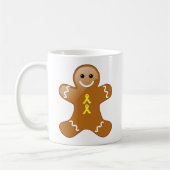 Gingerbrood Man met Gele Bewustheid Ribbons Koffiemok (Links)