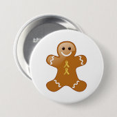 Gingerbrood Man met Gold Ribbons Ronde Button 7,6 Cm (Voorkant /achterkant)