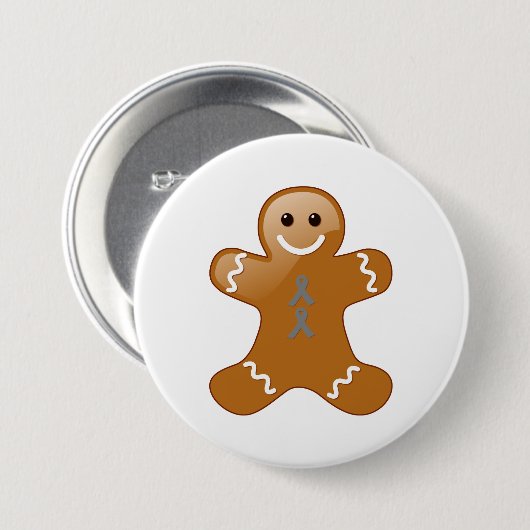 Gingerbrood Man met grijze bewustzijn Ronde Button 7,6 Cm (Voorkant /achterkant)