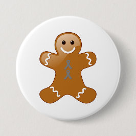 Gingerbrood Man met grijze bewustzijn Ronde Button 7,6 Cm