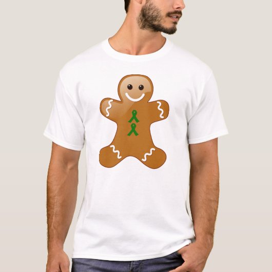 Gingerbrood Man met Groene Bewustheid T-shirt (Voorkant)