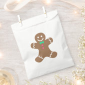 Gingerbrood Man met groene Bowtie en roze Buttonne Bedankzakje (Geknipt)