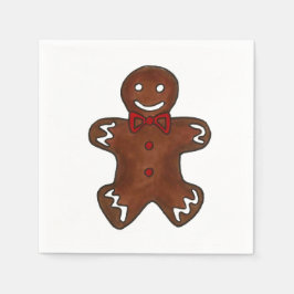 Gingerbrood Man met kerstkoekie Napkins Servet