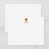 Gingerbrood Man met Kerstmis - Speciaal tafelgerei Notitiekaartje (Voorkant / Achterkant)