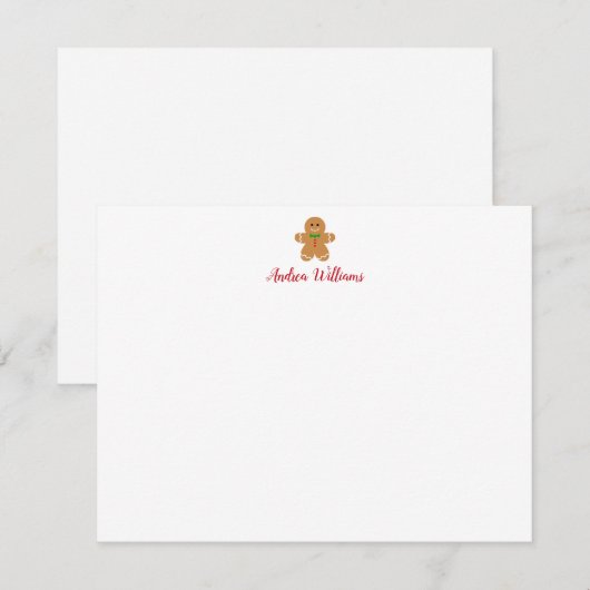 Gingerbrood Man met Kerstmis - Speciaal tafelgerei Notitiekaartje (Voorkant / Achterkant)