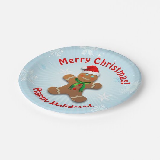 Gingerbrood Man met kerstPet Papieren Bordje (Gekanteld)