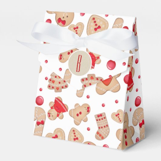 Gingerbrood Man met koekjes Rustic Whimsical Bedankdoosjes (Voorkant Zijde)