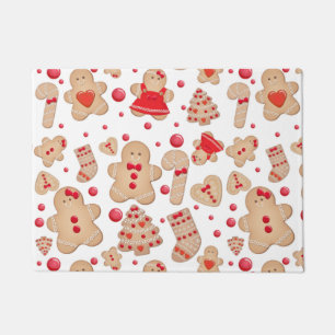 Gingerbrood Man met koekjes Rustic Whimsical Deurmat