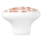 Gingerbrood Man met koekjes Rustic Whimsical Keramische Knop (Zijkant)