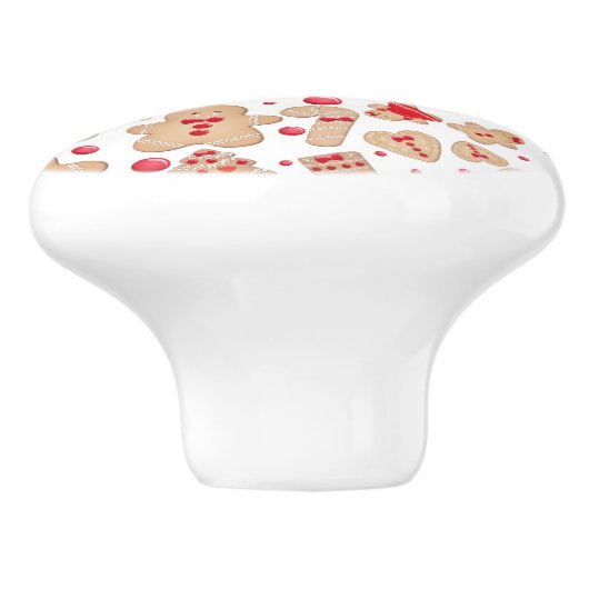 Gingerbrood Man met koekjes Rustic Whimsical Keramische Knop (Zijkant)