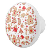 Gingerbrood Man met koekjes Rustic Whimsical Keramische Knop (Rechts)