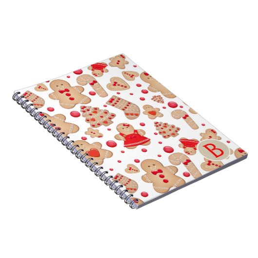 Gingerbrood Man met koekjes Rustic Whimsical Notitieboek (Rechterzijde)
