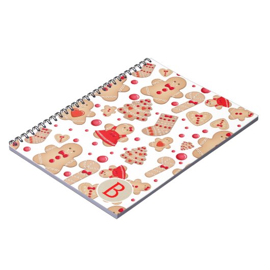 Gingerbrood Man met koekjes Rustic Whimsical Notitieboek (Linkerzijde)