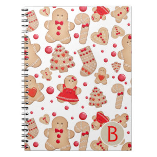 Gingerbrood Man met koekjes Rustic Whimsical Notitieboek