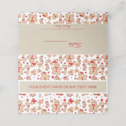 Gingerbrood Man met koekjes Rustic Whimsical Plaatskaartje (Buitenkant ongevouwen)