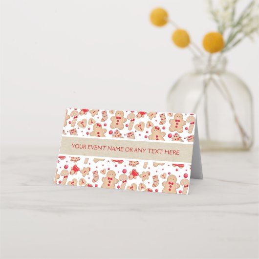 Gingerbrood Man met koekjes Rustic Whimsical Plaatskaartje (Voorkant)