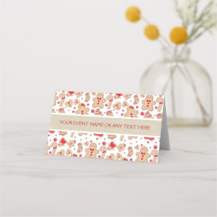 Gingerbrood Man met koekjes Rustic Whimsical Plaatskaartje