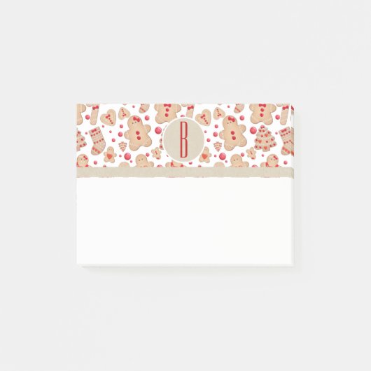 Gingerbrood Man met koekjes Rustic Whimsical Post-it® Notes (Voorkant)