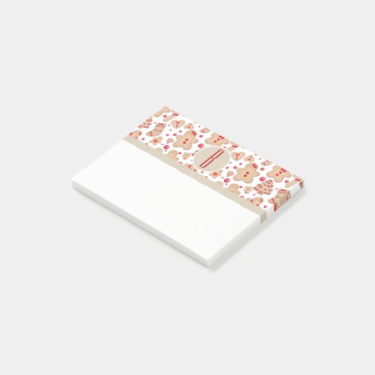 Gingerbrood Man met koekjes Rustic Whimsical Post-it® Notes (Schuin)