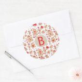 Gingerbrood Man met koekjes Rustic Whimsical Ronde Sticker (Envelop)