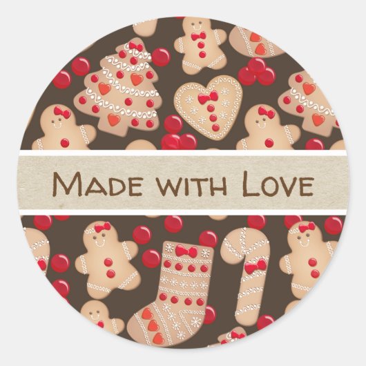 Gingerbrood Man met koekjes Rustic Whimsical Ronde Sticker (Voorkant)