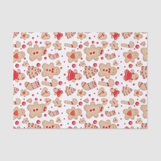 Gingerbrood Man met koekjes Rustic Whimsical Tissuepapier (Voorkant)