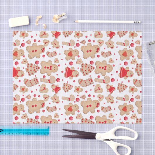 Gingerbrood Man met koekjes Rustic Whimsical Tissuepapier (Craft)